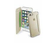 Калъфи Cellular line ClearBook за iPhone 7, прозрачен-златист