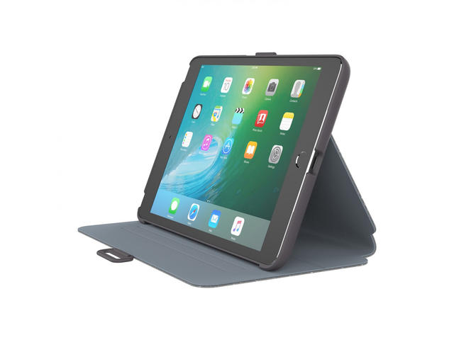 Калъфи за таблети Speck iPad Mini 4 StyleFolio Luxe Textured Metallic Perf Titanium/Nickel Grey/Soot Grey