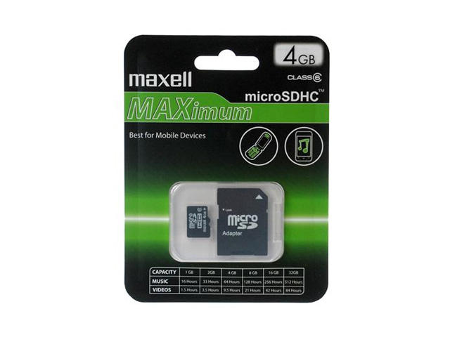 Карти памет Maxell microSD карта 4GB клас 4