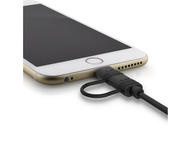 Кабели и Адаптери iLuv 2-в-1 Lightning кабел с Micro USB, в черно