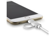 Кабели и Адаптери iLuv 2-в-1 Lightning кабел с Micro USB, в бяло