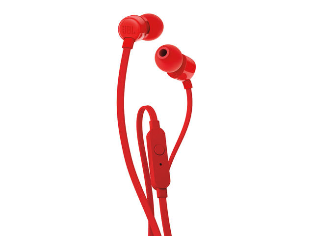Слушалки JBL T110, в червено
