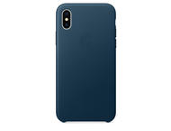 Калъфи Apple iPhone X Leather Case, в синьо
