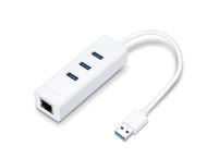 Безжични адаптери TP-Link UE330 USB 3.0 3-Port Hub & Gigabit Ethernet