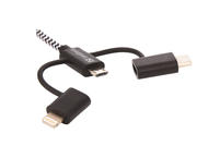 Кабели и Адаптери Sandberg 3in1 Lightning+MicroUSB+USB-C 1m