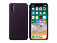 Калъфи Apple iPhone кожен калъф за iPhone X/Xs, лилав
