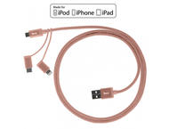Кабели и Адаптери Torrii KeVable 3-in-1 Universal USB Cable (1m) Rose Gold