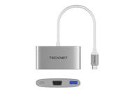 Кабели и Адаптери TeckNet TPD001 USB-C to VGA Multiport Adapter