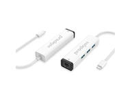 Кабели и Адаптери Prodigee USB-C to USB-A Hub & Ethernet