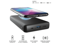 Външни батерии Trust Primo Wireless Charging Powerbank 20.000 mAh