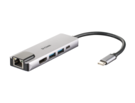 Кабели и Адаптери D-link 5-в-1 USB-C ™ хъб с HDMI / Ethernet и Power Delivery