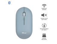 Мишки TRUST Puck Wireless & BT Rechargeable Mouse Blue