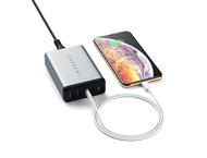 Зарядни устройства Satechi 75W Dual TYPE-C PD Travel Charger (2x USB-A,1x USB-C PD 18W,1x USB-C PD 60W) - Space Gray
