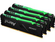 Оперативна памет 32GB (4x 8GB) 3600MHz DDR4 Kingston FURY BEAST RGB Black Kit