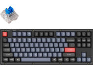 Клавиатури Keychron V3 TKL Knob QMK Frosted Black Translucent, Keychron K Pro Blue Switch, RGB Backlight