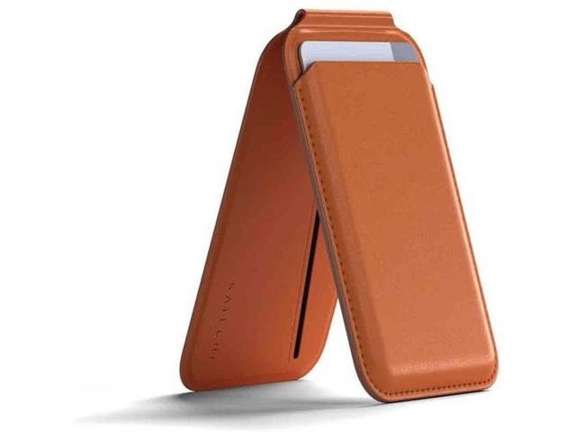 Стойки за мобилни устройства Satechi Vegan-Leather Magnetic Wallet Stand- Orange