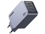 Зарядни устройства UGREEN 100W Nexode Pro EU 3-портово бързо зарядно устройство GaN PD с USB-C кабел (25874) 