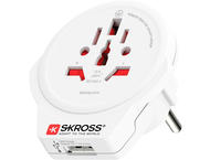Зарядни устройства Skross World to Europe 1500266, USB, Бял