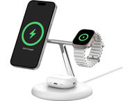 Зарядни устройства Belkin BOOST CHARGE 3-in-1 Magnetic Wireless Charging Stand with Qi2 15W - White
