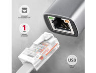 Кабели и Адаптери Axagon ADE-TXPD USB-C Gigabit Ethernet Adapter with PD 100W