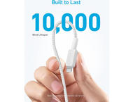 Кабели и Адаптери Anker 322 PowerLine USB C to Lightning Cable 0.9m 60W Cable A81B5, White