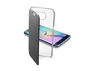 Калъфи Cellular line ClearBook за Samsung Galaxy S6 Edge, прозрачен-черен